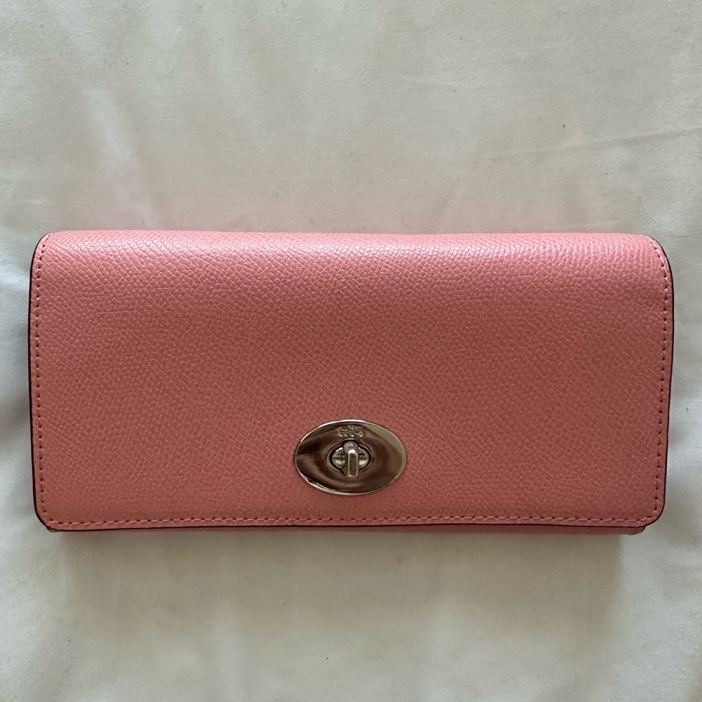 Coach Long Pink Crossbody Wallet